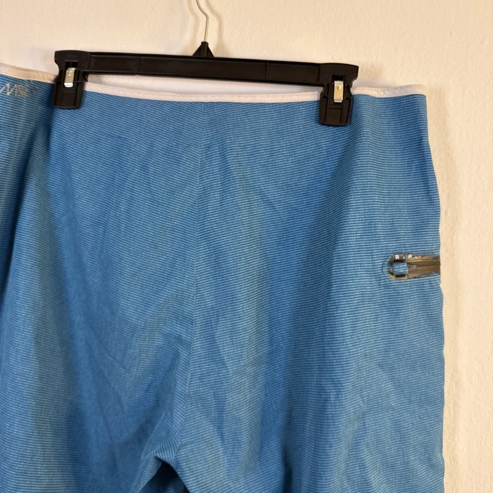 Rip‎ Curl Board Shorts Mens 34 Waist Blue Striped Quick Dry Lightweight Surf